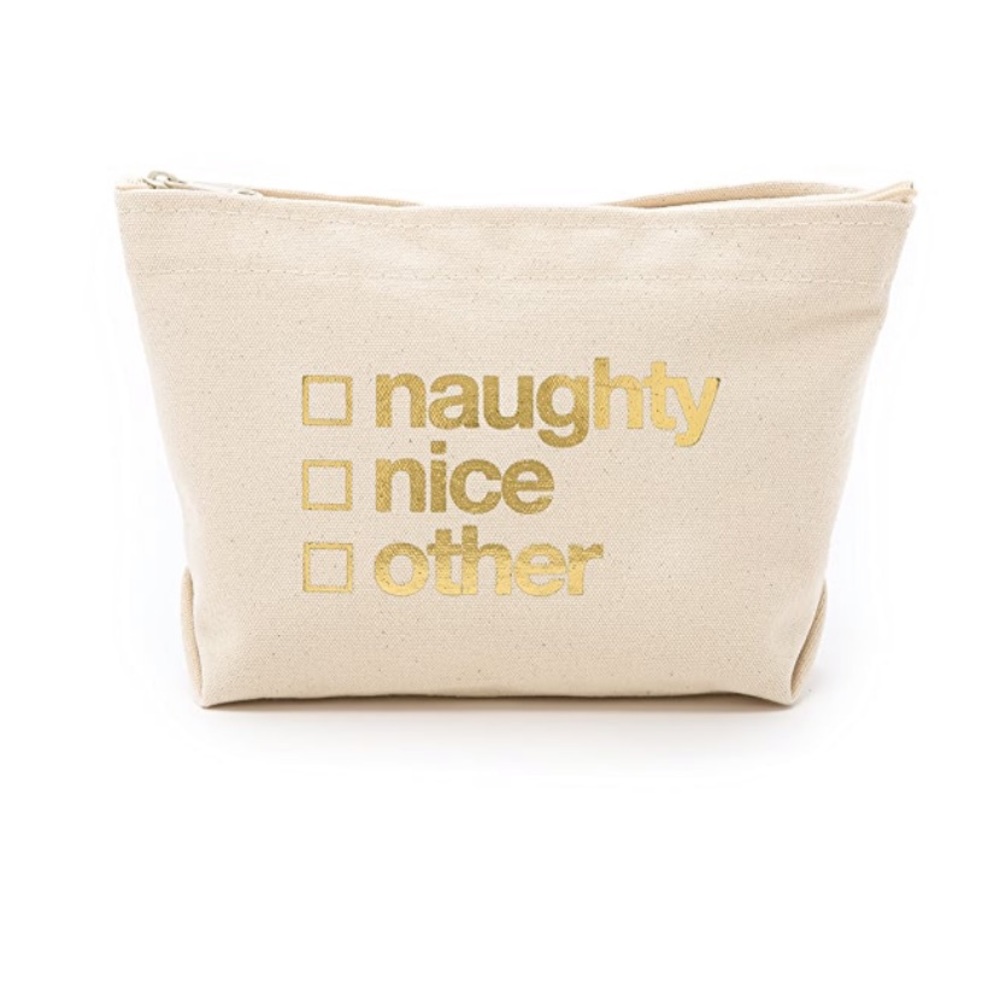 DOGEARED ZIP MAKEUP BAG